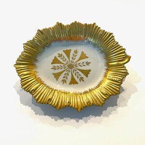 Marboro Italy Sunburst Porcelain Collector Plate Gilt Decorated